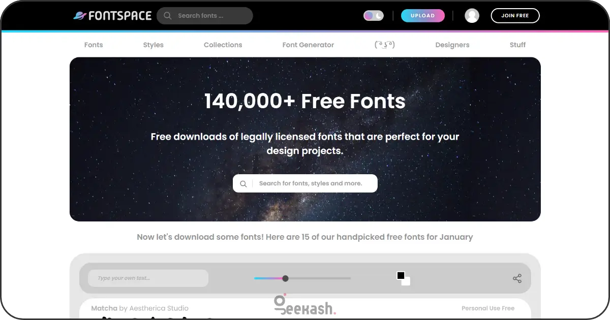 Free Font Websites for designers - Fontspace