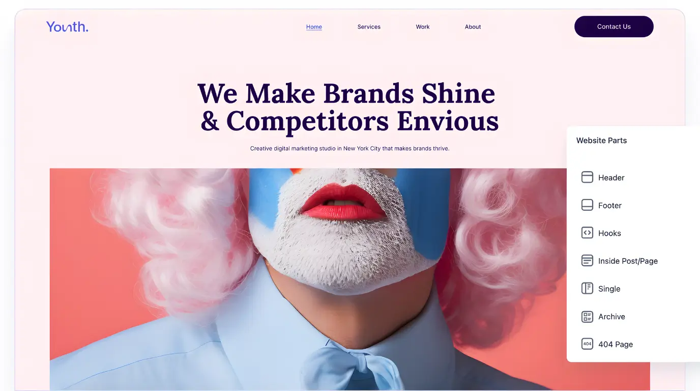 Astra WordPress theme interface