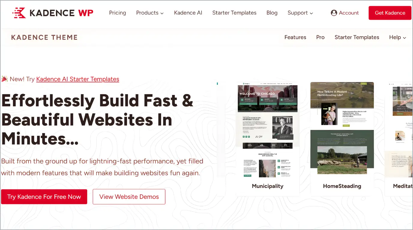 Kadence lightweight WordPress theme