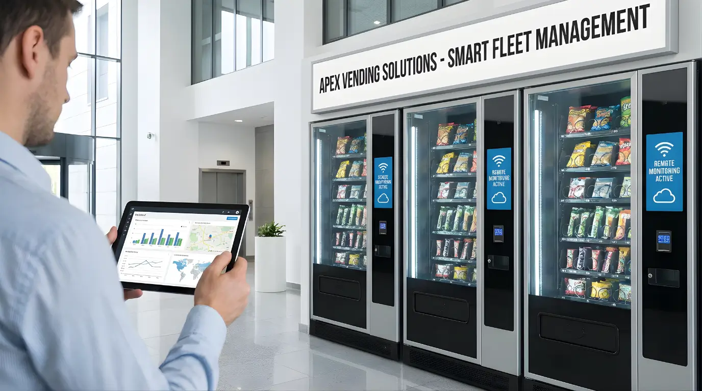 Vending machine business with remote monitoring