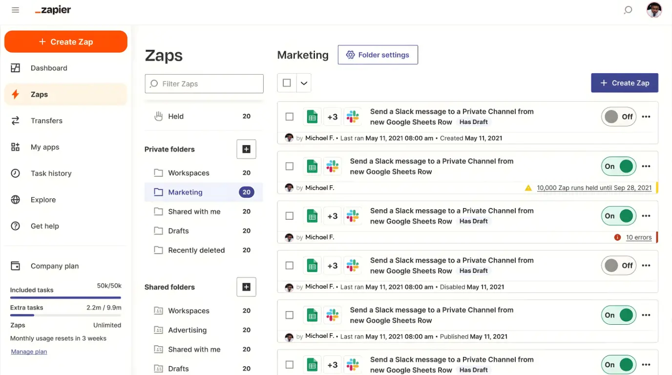 Zapier productivity app